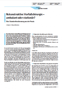 Rekonstruktive Vorfußchirurgie – ambulant oder stationär?