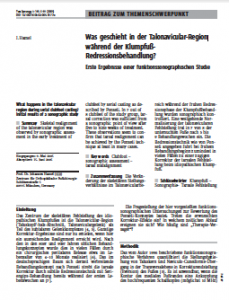 Was geschieht in der Talonavicular-Region während der Klumpfuß- Redressionsbehandlung?